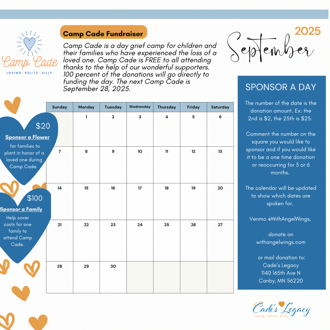Camp Cade Calendar Donation